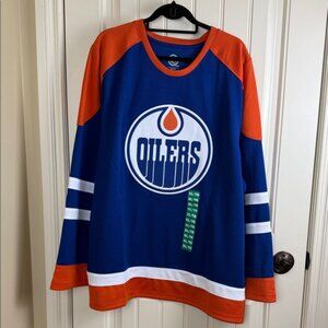Official NHL Edmonton Oilers Hockey Jersey Blue Orange NWT Men’s XL
